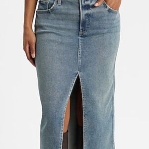 Express Blue Denim Midi Skirt